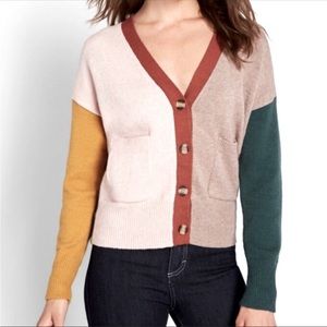 ModCloth/Dreamers Color Block Cardigan (S)